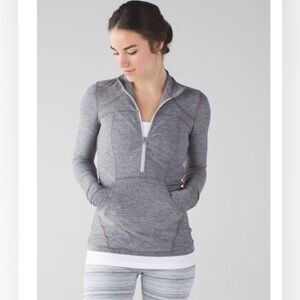 LULULEMON Define Pullover in the color Heathered Slate size 8 athleisure workout